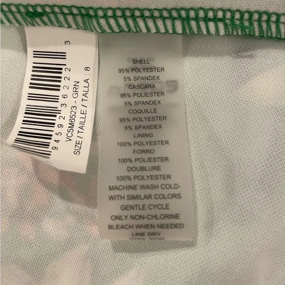 Vince Camuto Green Floral Scuba Knit Fit and Flare Dress Size 8 - Picture 11 of 12